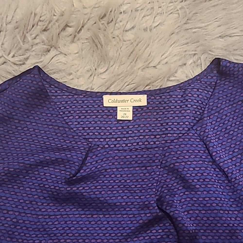 Coldwater creek womens blue and purple polyester flowy tank top‎ size 2x - Picture 2 of 6